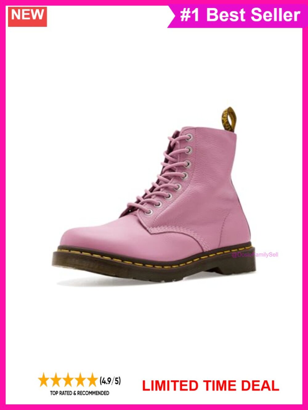 Dr. Martens 1460 Virginia Leather Combat Boots Ankle Boots